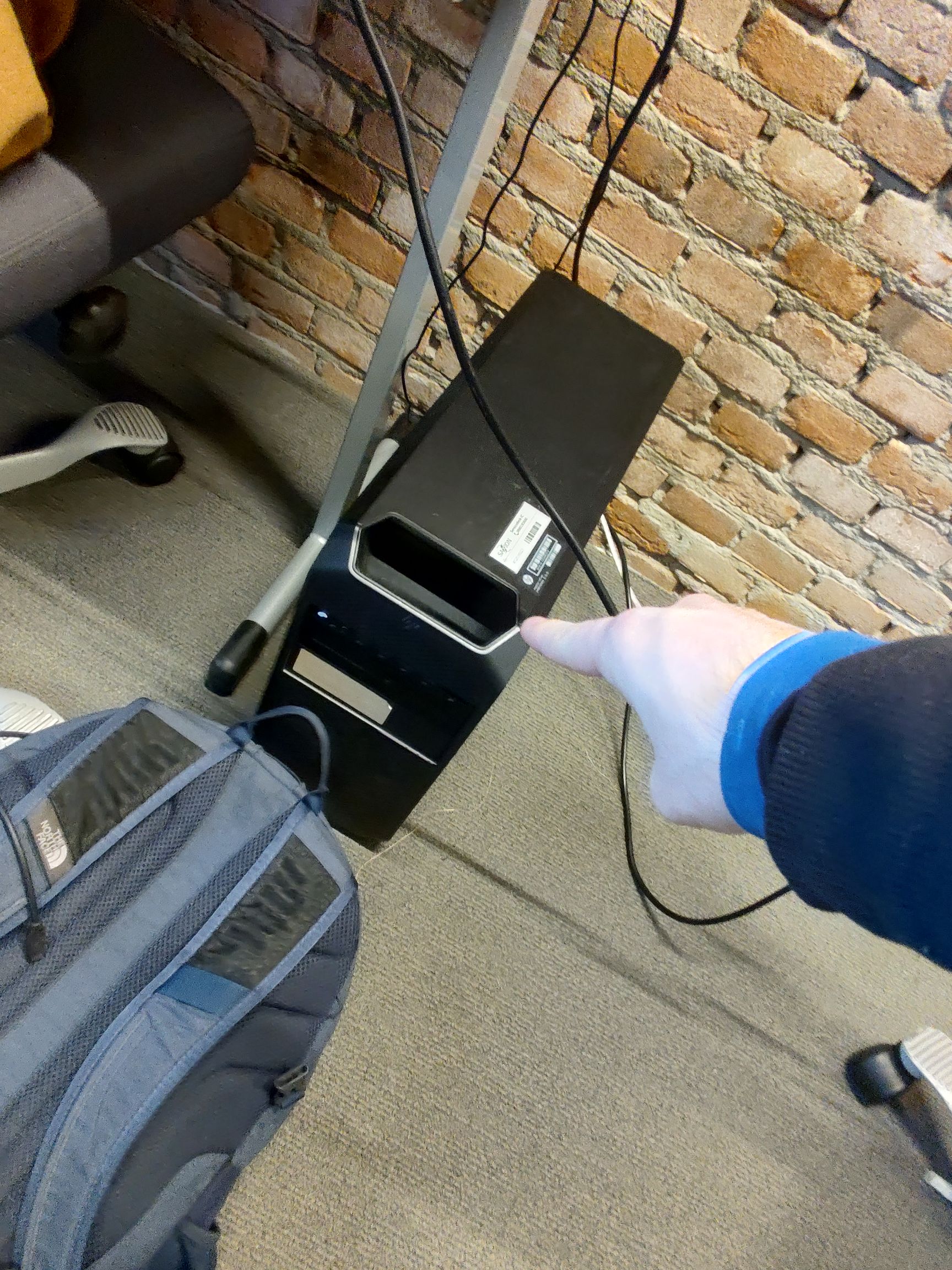 I point to the server computer