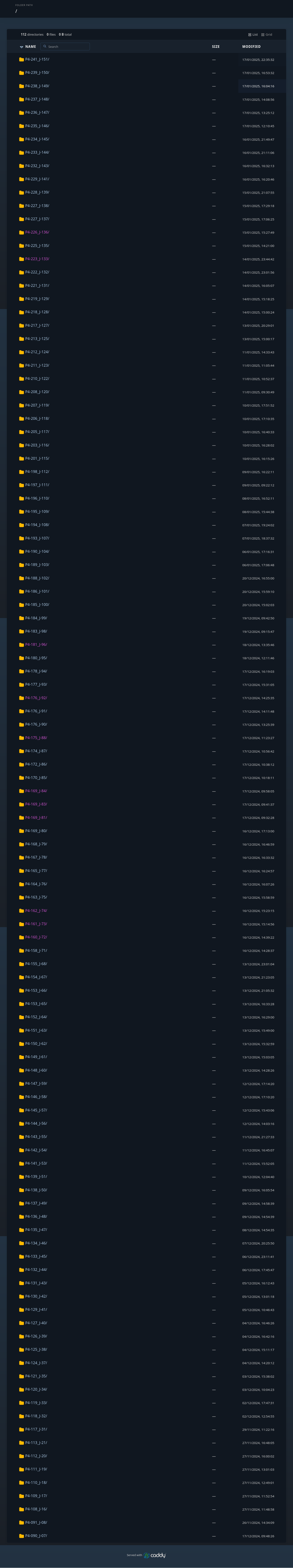 list of files